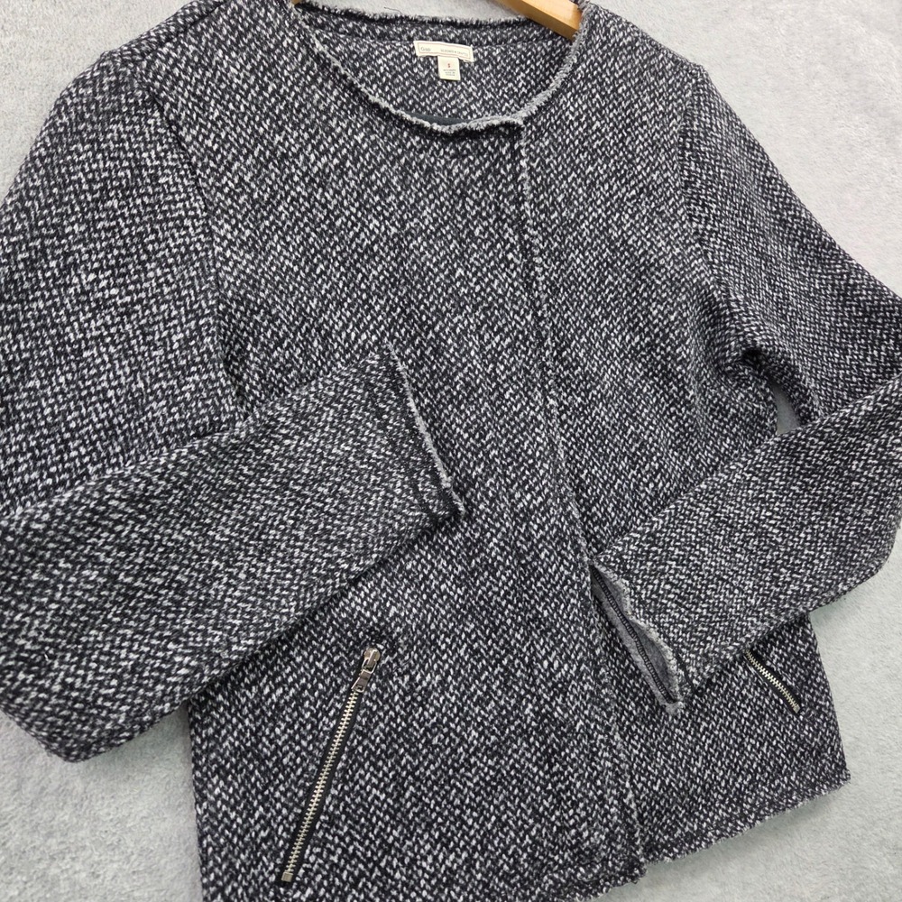 GAP Classic Careerwear HERRINGBONE Full Zip Dark Academia Jacket Women S Black